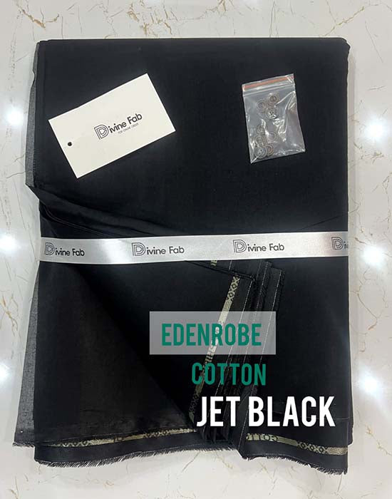 Pure 100% Cotton | Jet Black Color | Divine Fab
