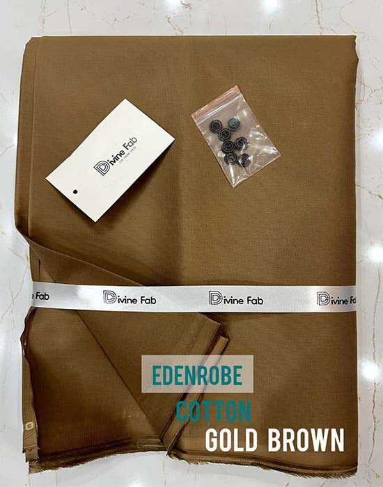 Pure 100% Cotton | Gold Brown Color | Divine Fab